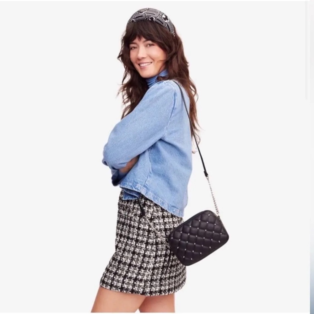 REBECCA MINKOFF | NWT Quilted Black Vegan Leather Studded Crossbody Purse